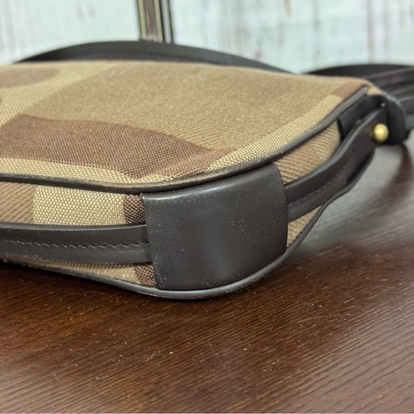 BALLY Monogram Brown textile & leather shoulder crossbody pochette mini Bag y2k - Picture 8 of 17